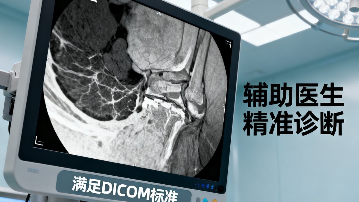 球盟会高精度医疗影像显示面板，应用于手术室监视器，灰阶层次分明，满足DICOM标准，辅助医生精准诊断
